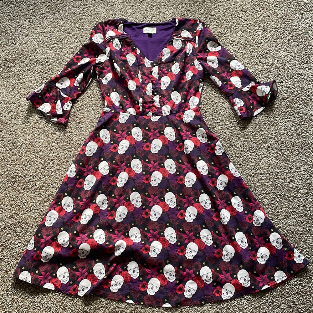 Lindy Bop Skulls & Flowers Dress